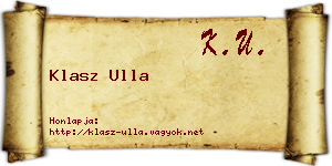 Klasz Ulla névjegykártya
